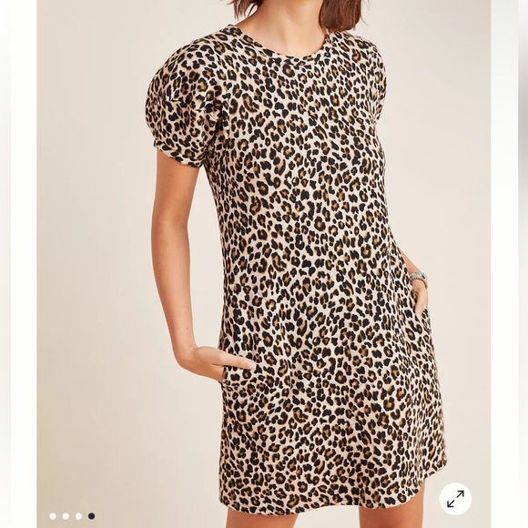 Velvet Jolene Leopard Puff-Sleeved Mini Dress Size Small - Picture 4 of 9